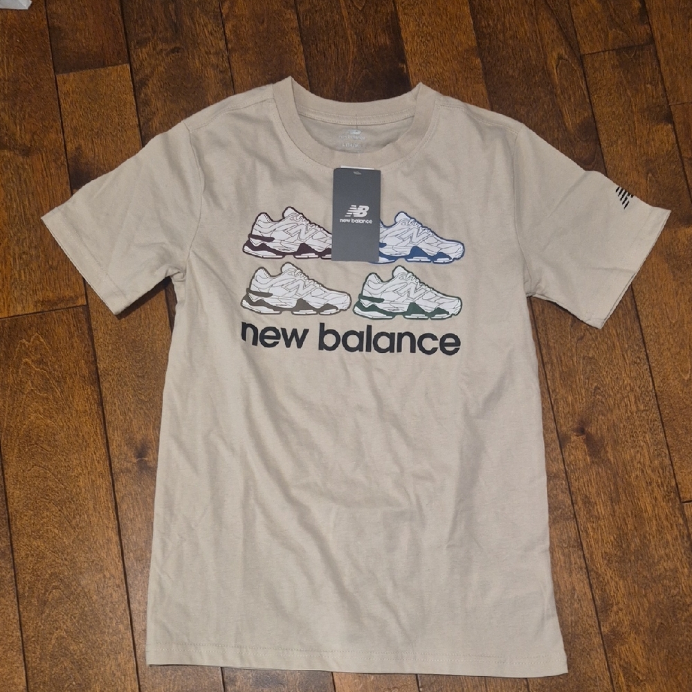 New Balance Tan T-Shirt with Sneaker Graphics